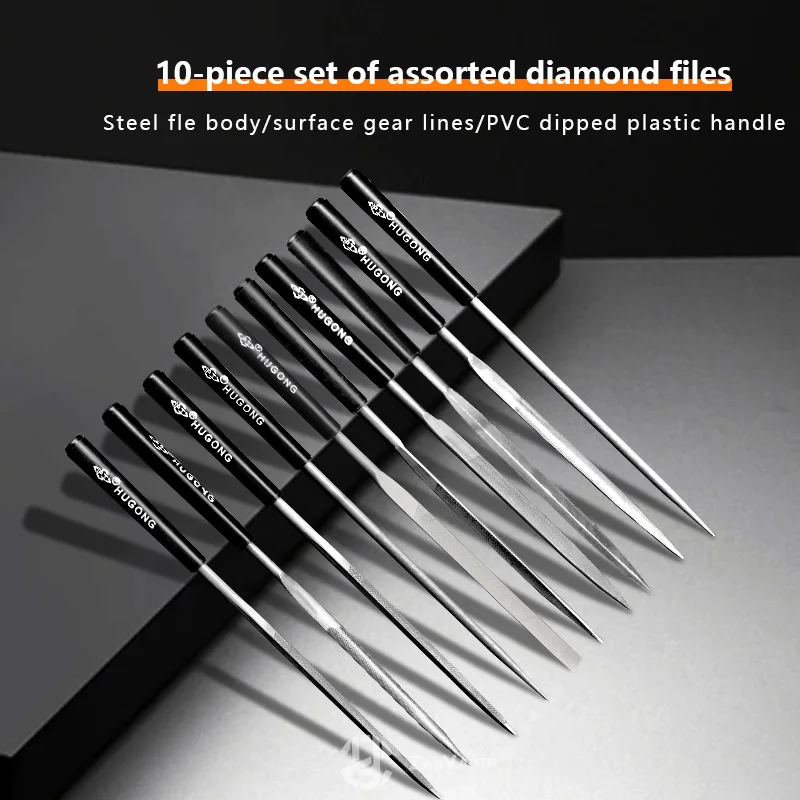 바늘 파일 세트 다이아몬드 편리한 도구, 세라믹 공예, DIY 유리 보석 돌 취미 공예, 3D 인쇄 모델, 10 개, 3*140mm