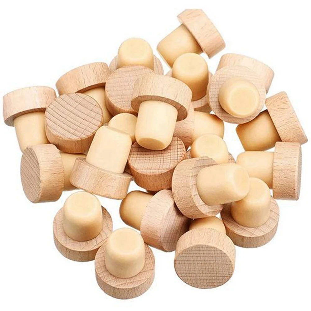 20 Stück T-förmige Weinkorken – Holz & Silikon, Wiederverwendbar | Luftdicht Für Wein, Likör, Whisky | Frischehaltung & Auslaufsicher