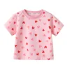 Girls New T-Shirt Children Love Short-Sleeved T-Shirt Summer Toddler Foreign Sweet Loose Half-Sleeved Tops Casual Short-Sleeved 5