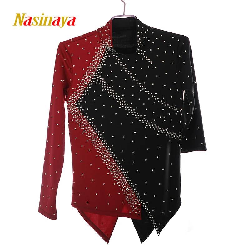 Boys' Men's Figure Skating Performance Clothing Tops Children's Rhythmic Gymnastics Dance Competition Shiny