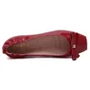 Newest Bowtie PU Square Toe Women Loafers Driving Casual Ballet Flats Shoes 5