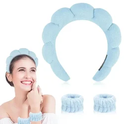 Soft Cloud Sponge Hair Band for Makeup Removal and Shower - Popular in Europe and America (Blue)