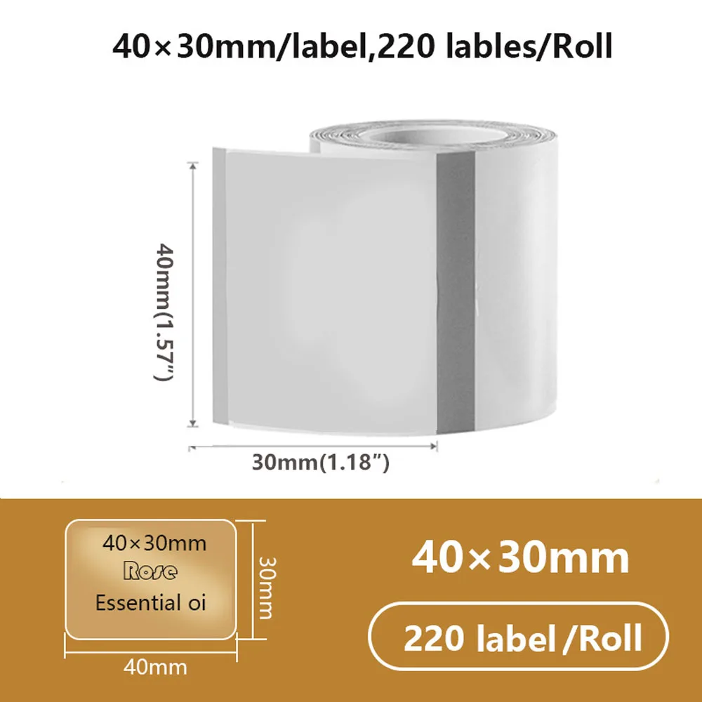White Transparent Round Series Adhesive Thermal Label Sticker Roll
