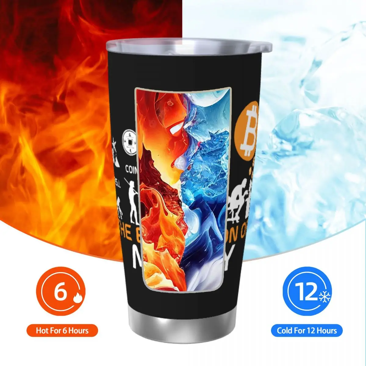 The Evolution Of Money Bitcoin Tumbler Vacuum Insulated Crypto Coin Coffee  Cups Vacuum Flask Travel Outdoor Mugs Water Bottle - AliExpress