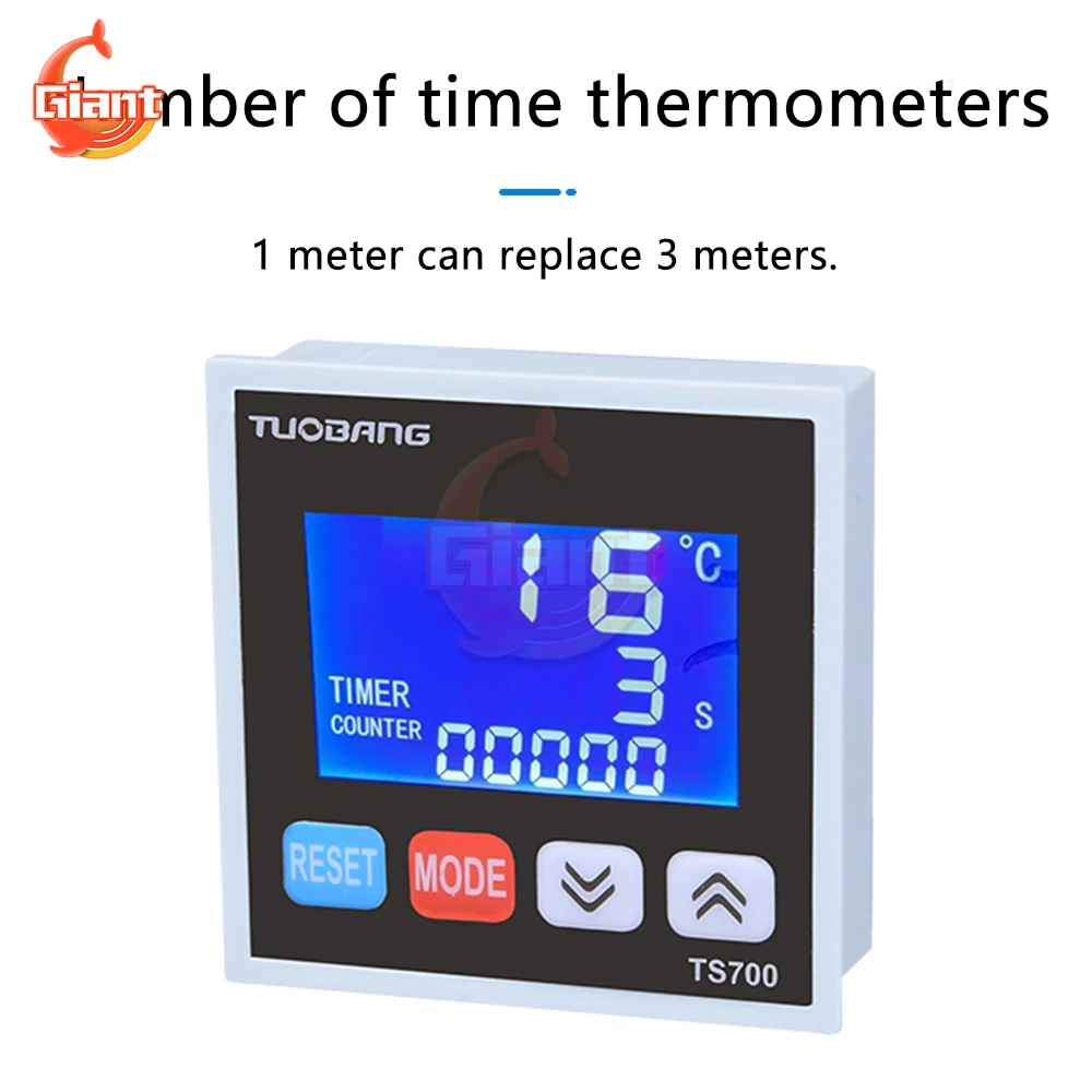

AC100-240V 3-in-1 Digital Temperature Controller Timer Counting Thermometer Thermostat Heating/Cooling Temperature Regulator