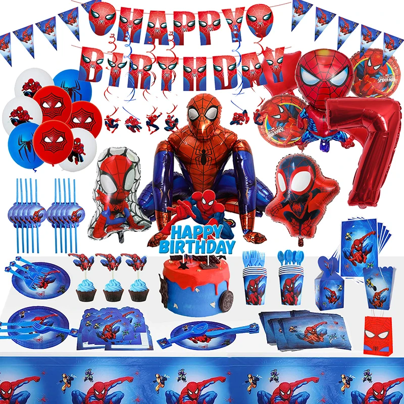 Spiderman-Thema-Kids-Verjaardagslevering-3D-Grote-Spider-Folie ...