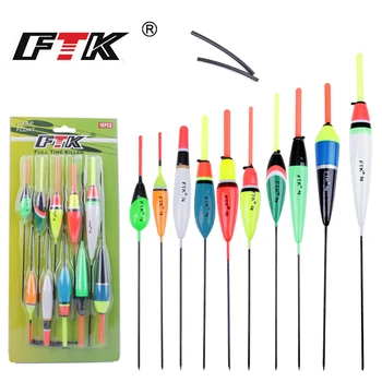 FTK 10pcs Fishing Float Bobber Mix 1g-5g Wood Float Set Barguzinsky Fir Float Buoy Bobber Stopper Fishing Float Fishing Tackle