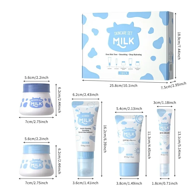 LAIKOU Milk Skin Care Set 5-Piece Moisturizing Facial Care Set