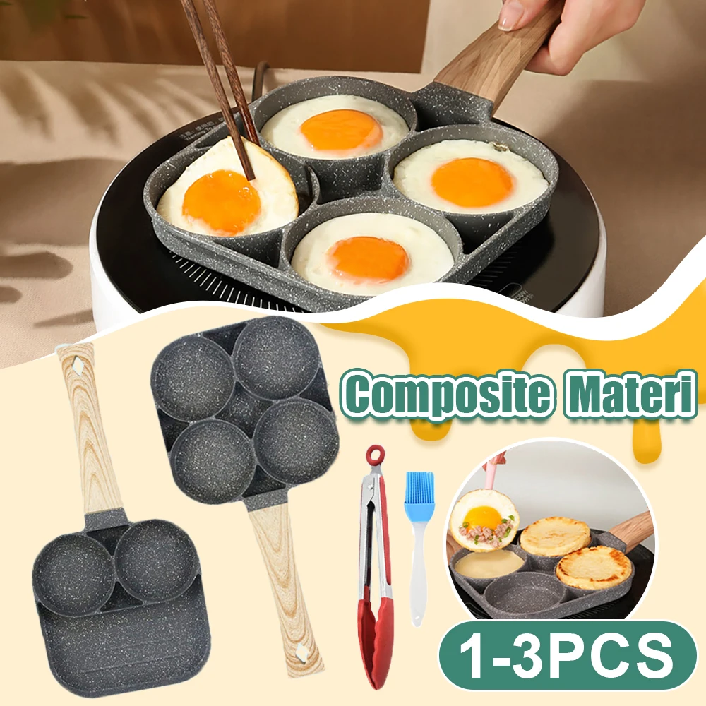 Egg Frying Pan - 7 Hole Non Stick Omelette Pan,Easy Clean Multi Egg Cooking  Pan Aluminum Egg Pan Skillet for Breakfast Sandwiches Meat Pan,Compatible