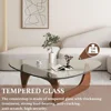 Coffee Tables for Living Room Century Modern Abstract End Table for Study Room(Walnut Transparent, Small 32.2 * 22.4 * 16in) 3