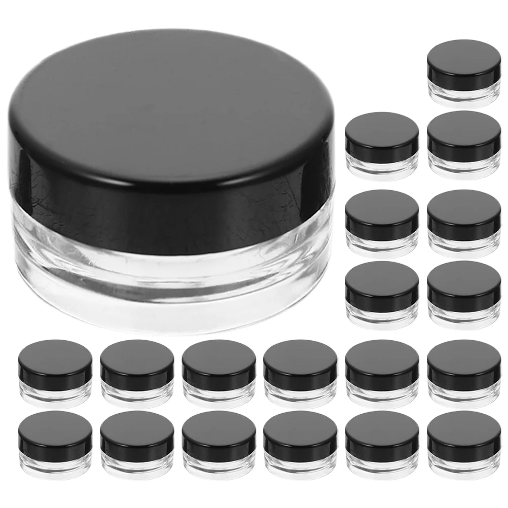 

20 Pcs Cream Jars Sub Bottles Round Plastic Container Set Buttercream Small Travel Containers Facial Boxes Sample