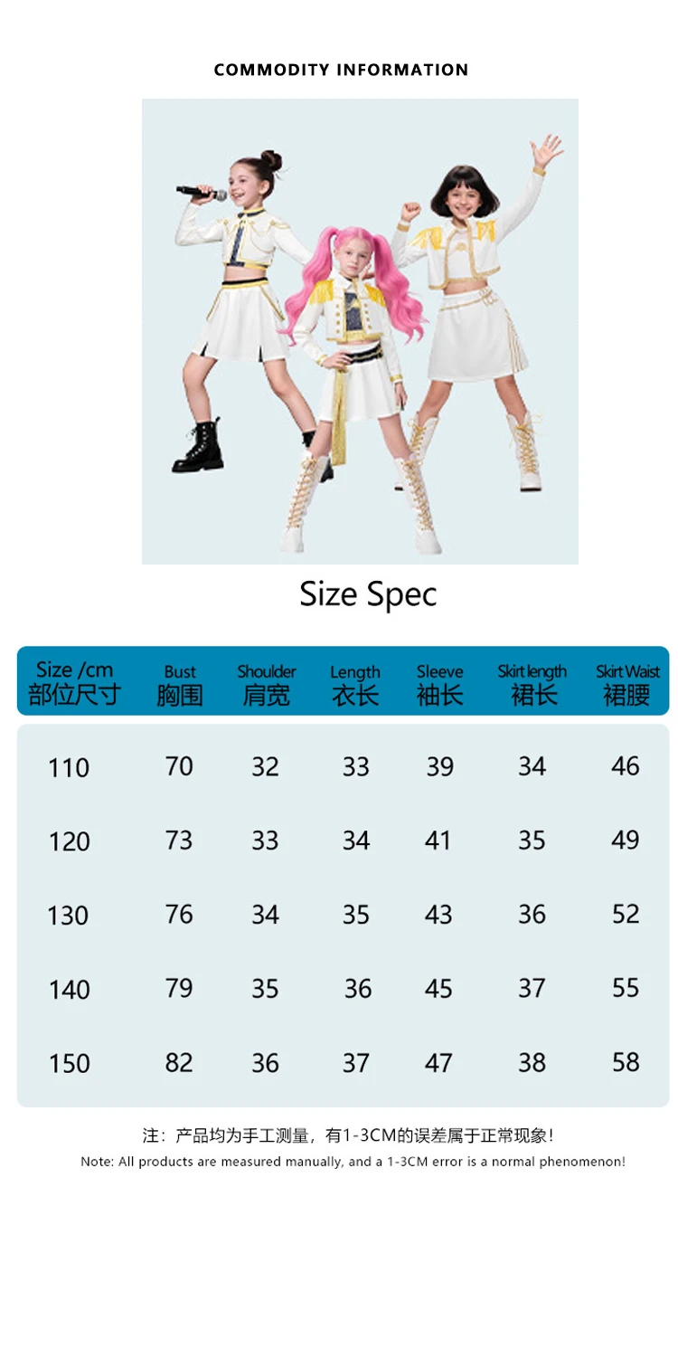 Kids K-Pop Demon Hunters Zoey Rumi Mira Costume Fancy Dress Cosplay Virtual Idol Movie Cosplay for Girls' Kids Halloween Carniva S42414412fd79438eaed754f68d9677a9y