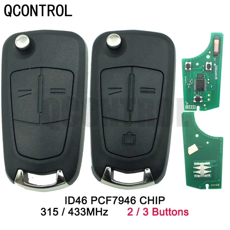 QCONTROL G3-AM433TX Remote Key 315/433MHz Suit for Opel/Vauxhall Signium (2005 - 2007) Vectra C (2006 - 2008) ID46 PCF7946 chip remote car key 433mhz 2 button with panic for honda pilot 2005 2006 2007 2008 cwtwb1u545 id46 chip kigoauto