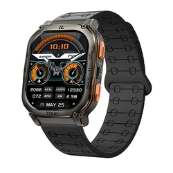 Magnetic Silicone Sport Watch Strap - Universal Fit, Enhanced Comfort and Style - 22mm (Black)