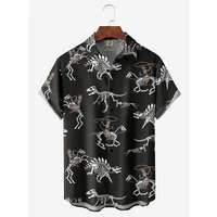 Mens Designer Clothes 3D Print Shirts Oversized Summer 2024 Travel Hawaii Beach Hawaiian Harajuku Dinosaur Camisa Masculino Tops 2