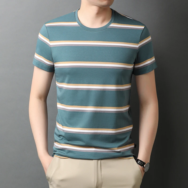 

Brand Classic O-Neck Striped Short Sleeve T-Shirts Summer New Fashion Arrivals Streetwear Tops Casual T Shirt Homme High Quality