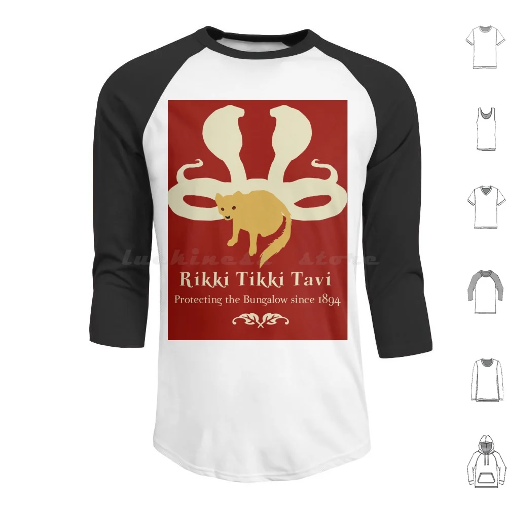 Rikki Tikki Tavi Felpa Con Cappuccio Cotone Manica Lunga Rikki Tikki Tavi Nag Ncontra Mangusta Serpenti Bungalow Giungla Libro Animali