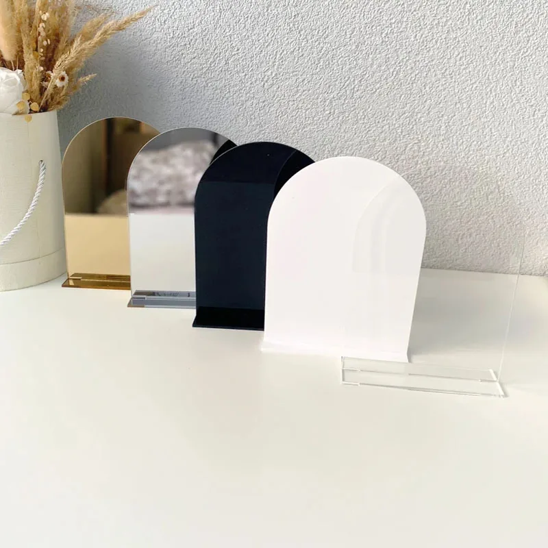 Acrylic Sign Holders Diy Acrylic blank White Mirror Gold arch with stand arch acrylic blank sign wedding blanks for cricut wedding signs clear signs