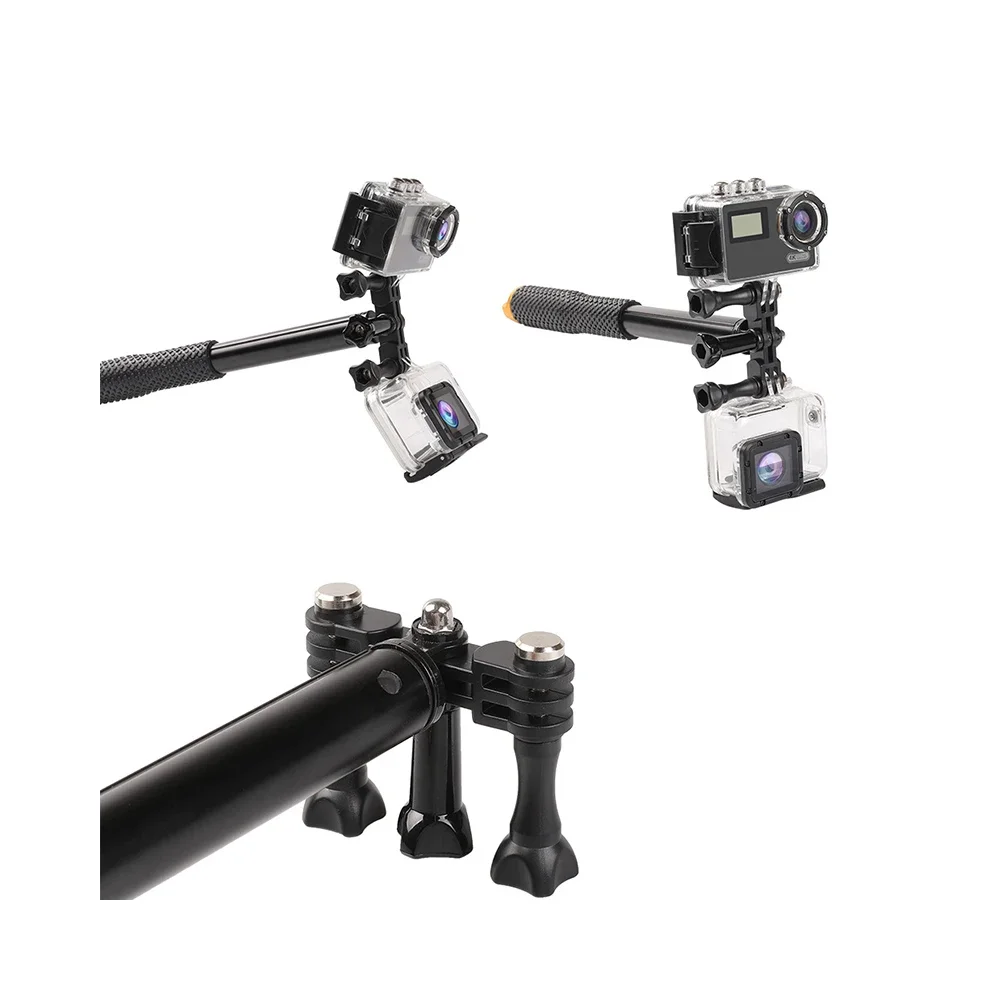 Dual Mount Twin Adapter Holder For GoPro Hero 13 12 11 10 9 8 SJCAM SJ4000 AKASO Insta360 X5 DJI Osmo Action Camera Accessories