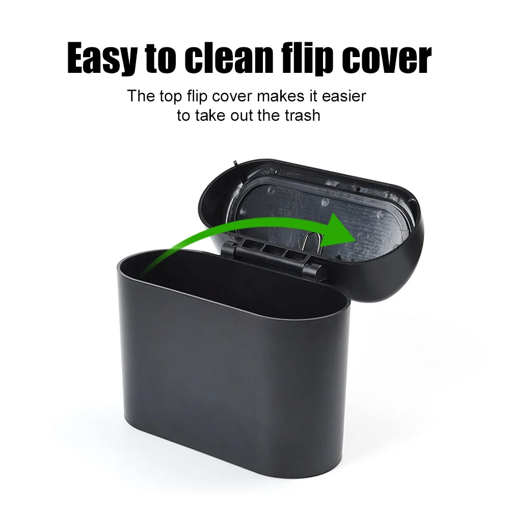 Hanging Car Trash Can Vehicle Garbage Dust Case Storage Box ABS Square Pressing Trash Bin Auto Interior Accessories Direct car trash can