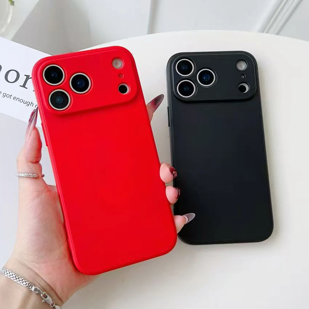 Vibrant Candy Color Silicone Phone Case with Lens Protection & Shockproof Back Cover