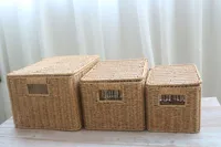 Hand-woven Storage Basket Rattan Storage Tray PP Rattan Basket Bread Fruit Food Breakfast Light Brown With Cover Storage Basket 1