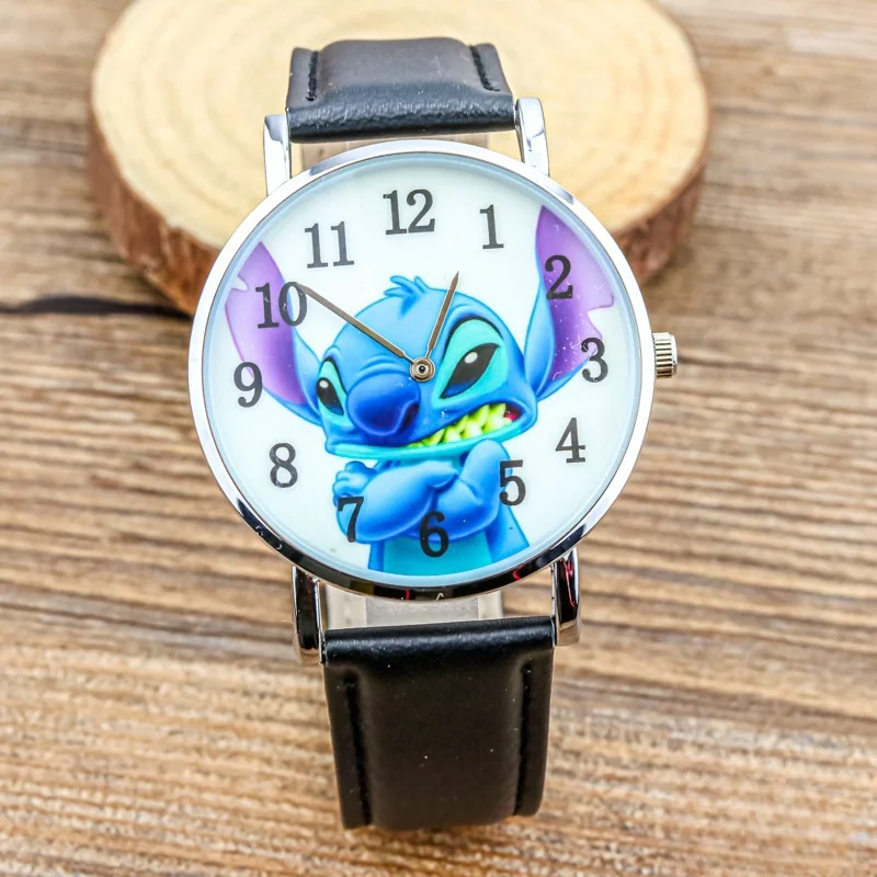 Disney Stitch Children's Watch Ctue Anime Lilo & Stitch Cartoon Leather  Watches Kids Clocks Toys for Boys Girls Gift birthday - AliExpress