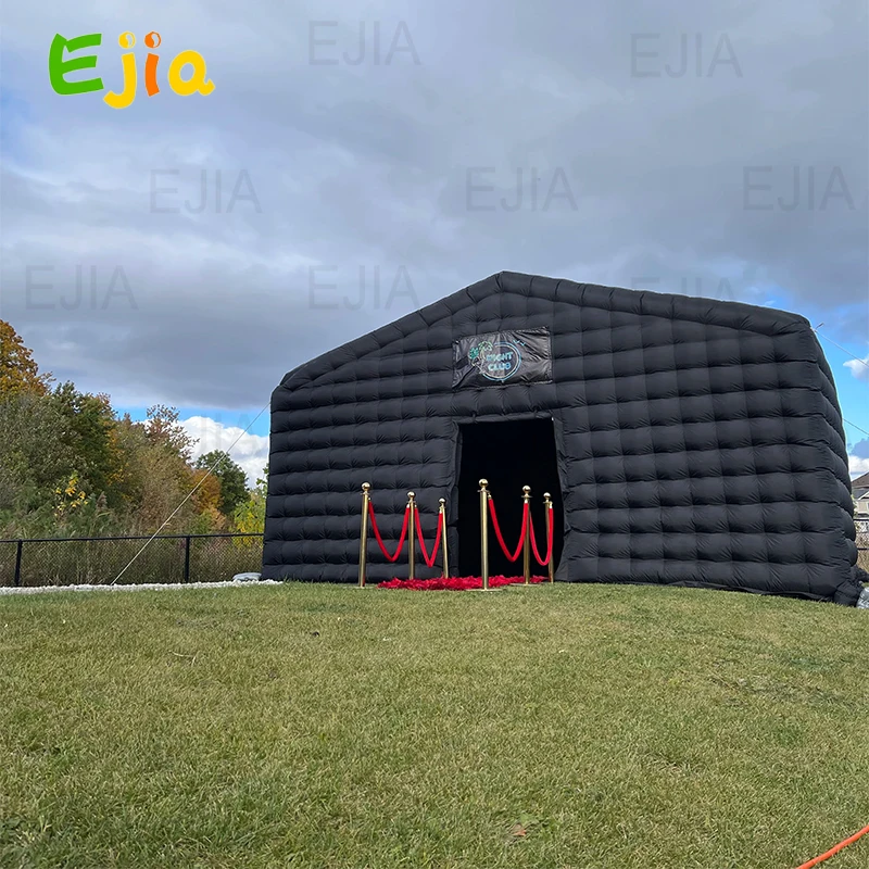 20ft-6m Large Black Nightclub Tent Inflatable Party Tent Inflatable Disco Nightclub Tent Mobile Night Club Tent For Event Rental 2