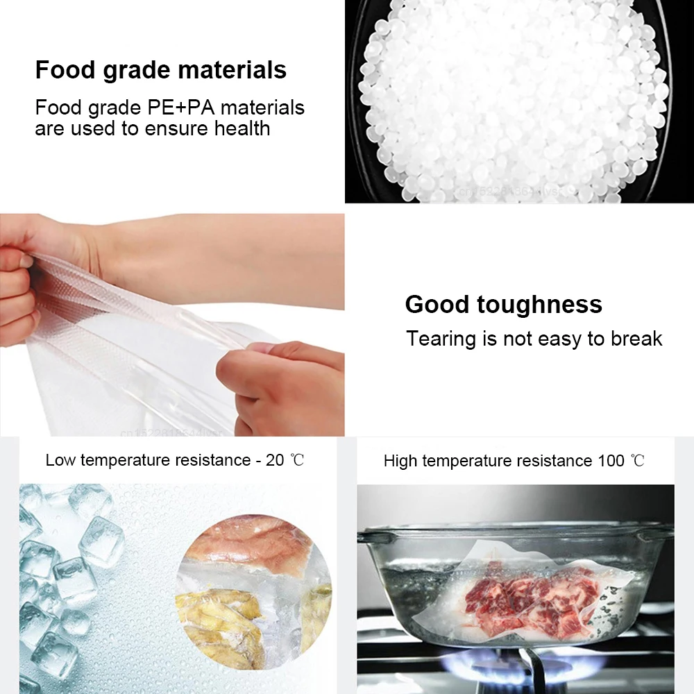 Vacuum Bags For Food 100pcs/Lot BPA Free Vacuum Packaging Bags For Sealer Machine Food Packed Sealing Storage