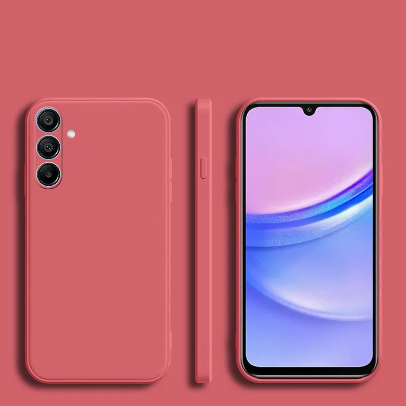Square Matte Silicone Luxury Classic Case with Camera Protection and Shockproof Design
