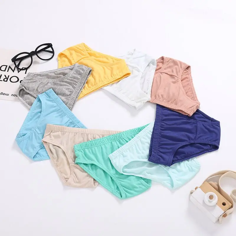 6pc Boys Girls Solid Underwear Baby Panties Briefs For Children 1-10Years girls underwear,boys underwear,children underwear