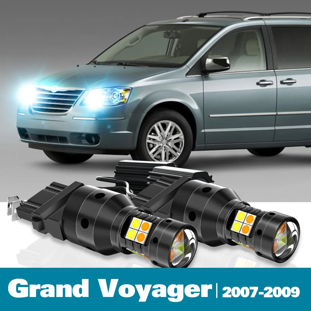 

2pcs LED Dual Mode Turn Signal+Daytime Running Light DRL Canbus For Chrysler Grand Voyager Accessories 2007 2008 2009