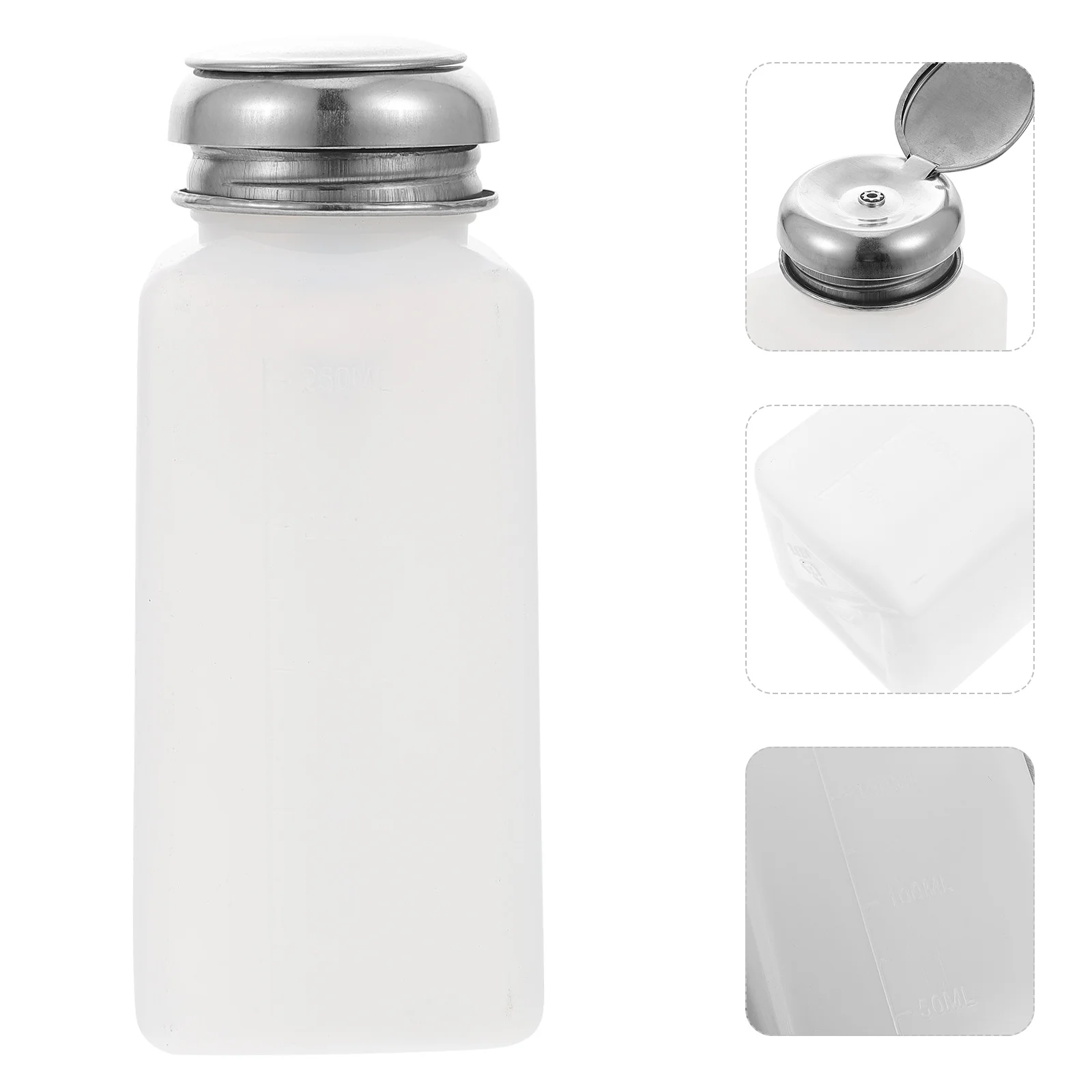 

Push down Pump Dispenser Empty Bottle Alcohols Dispenser 250ml 2pcs Refillable Pumping Bottle Makeup Container for Remover