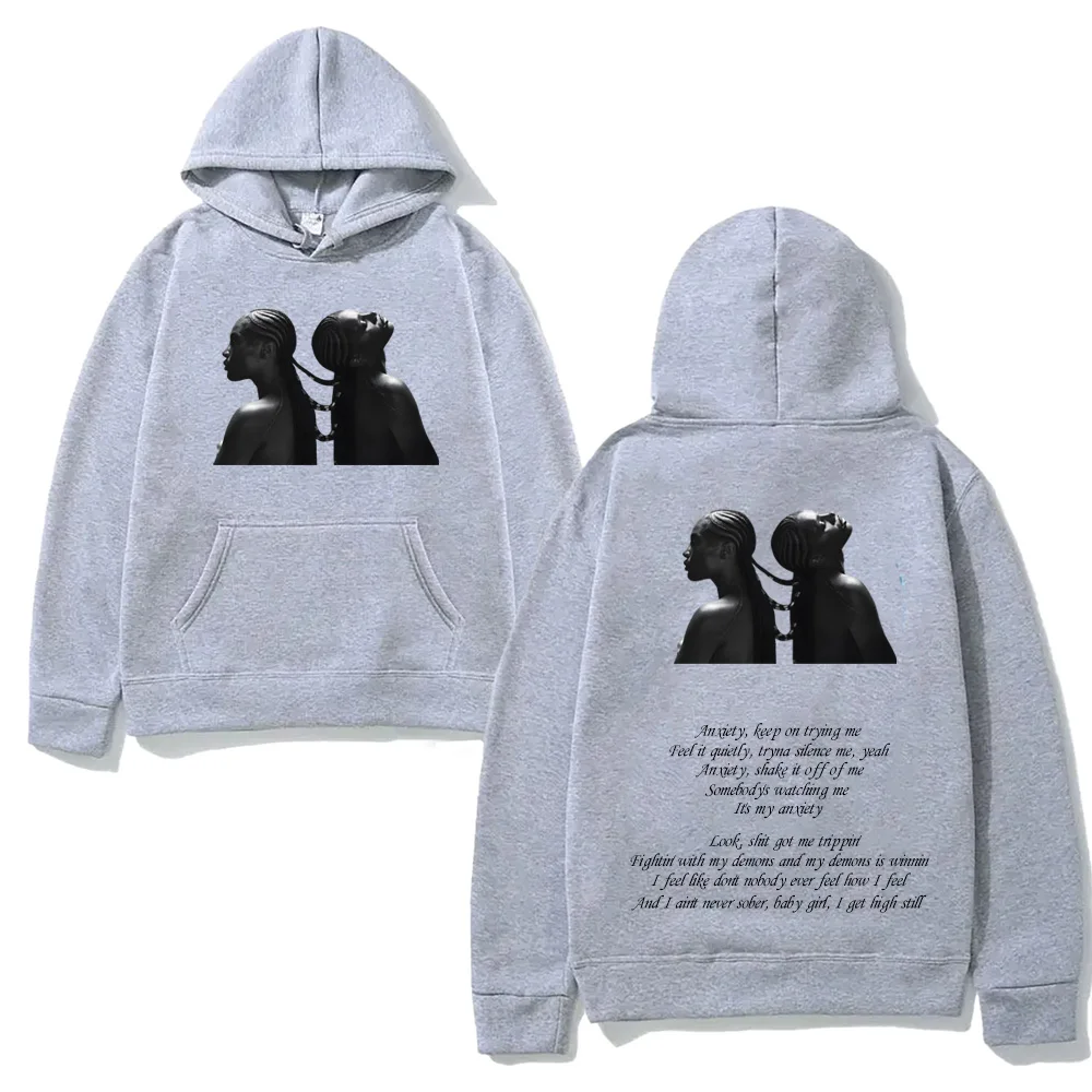 grey hoodie with doechii anxiety lyrics