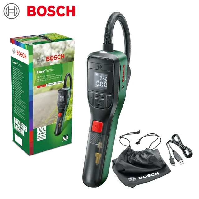 Review and demo of the Bosch EasyPump rechargeable portable tyre