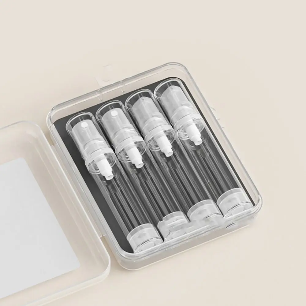 

4pcs Waterproof Sub-bottle Reusable Transparent Press-type Travel Sub-Bottling Set Wear-resistant Portable Vacuum Spray Women
