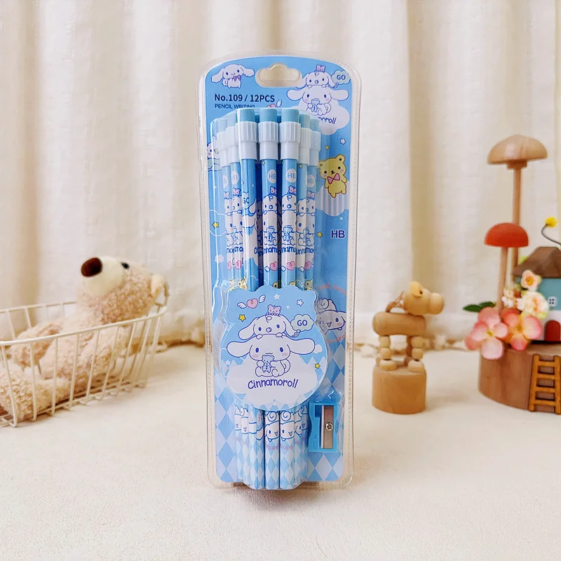 Writing Pencils Set 12 HB Pencils & 1 Pencil Roller Stationery Box