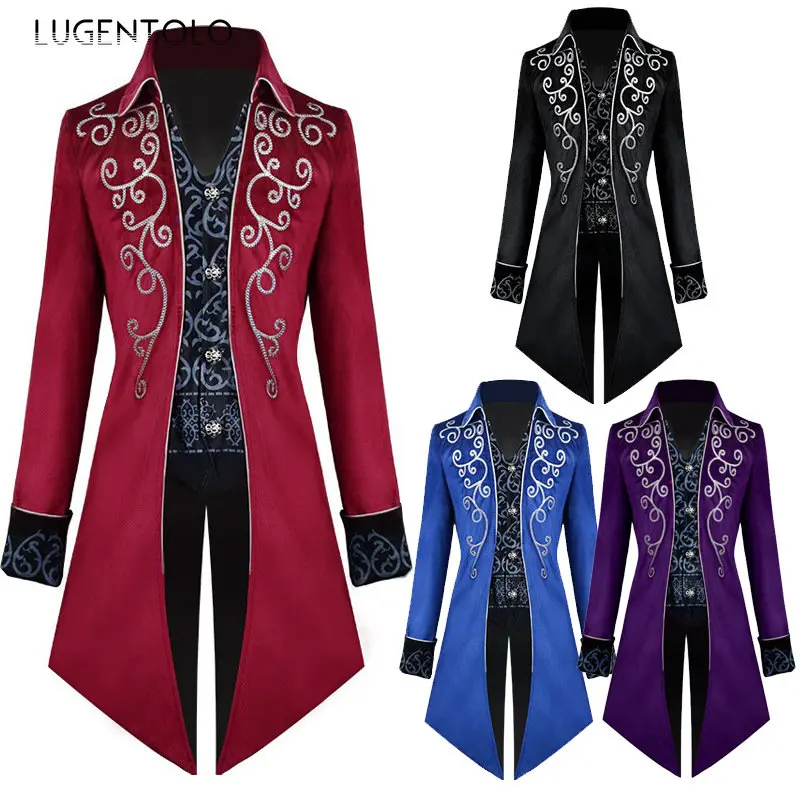 

Men Medieval Gothic Victorian Coat Vintage Frock Outfit Tuxedo Steampunk Tailcoat Male Carnival Party Cosplay Costume Jackets