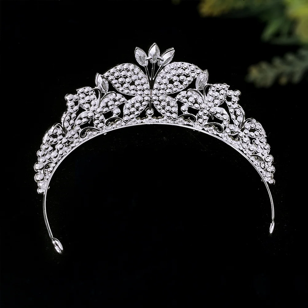 

Crown Hair Accessory Wedding Bride Tiaras Rhinestone Rhinestones Prom for Girls Butterfly Miss