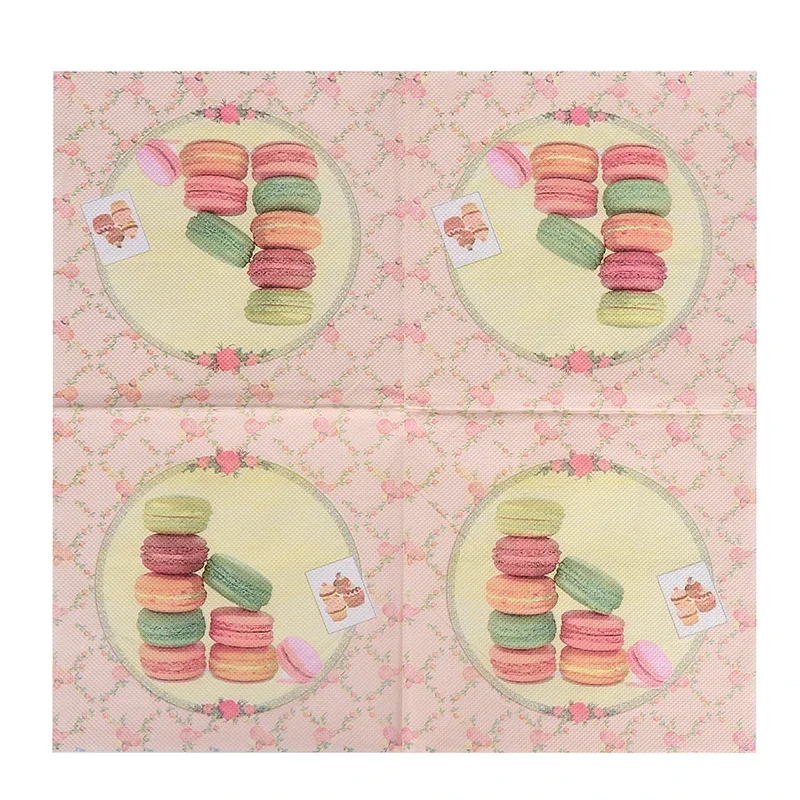 Paper Napkins Tissue Paper Decoration 20pcs/pac New Macaron Colorful Printing Paper Napkins Dessert Store Wedding Party Butterfly Bone Bart Paper Wet and Dry 33*33cm