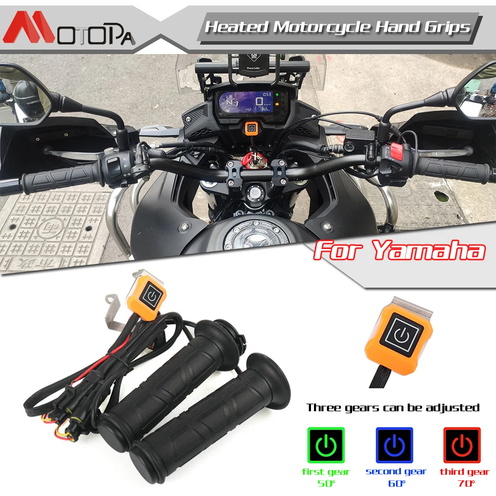 MT071PairMotorcycleHeatedHandGripsATVHandlebarHeaterHandle