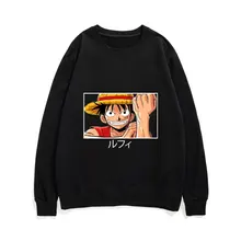 

One Piece Luffy Harajuku Sweatshirt Unisex Funny Cartoon Japanese Anime Streetwear Kawaii Graphic Pullover Hip Hop Sweatshirts