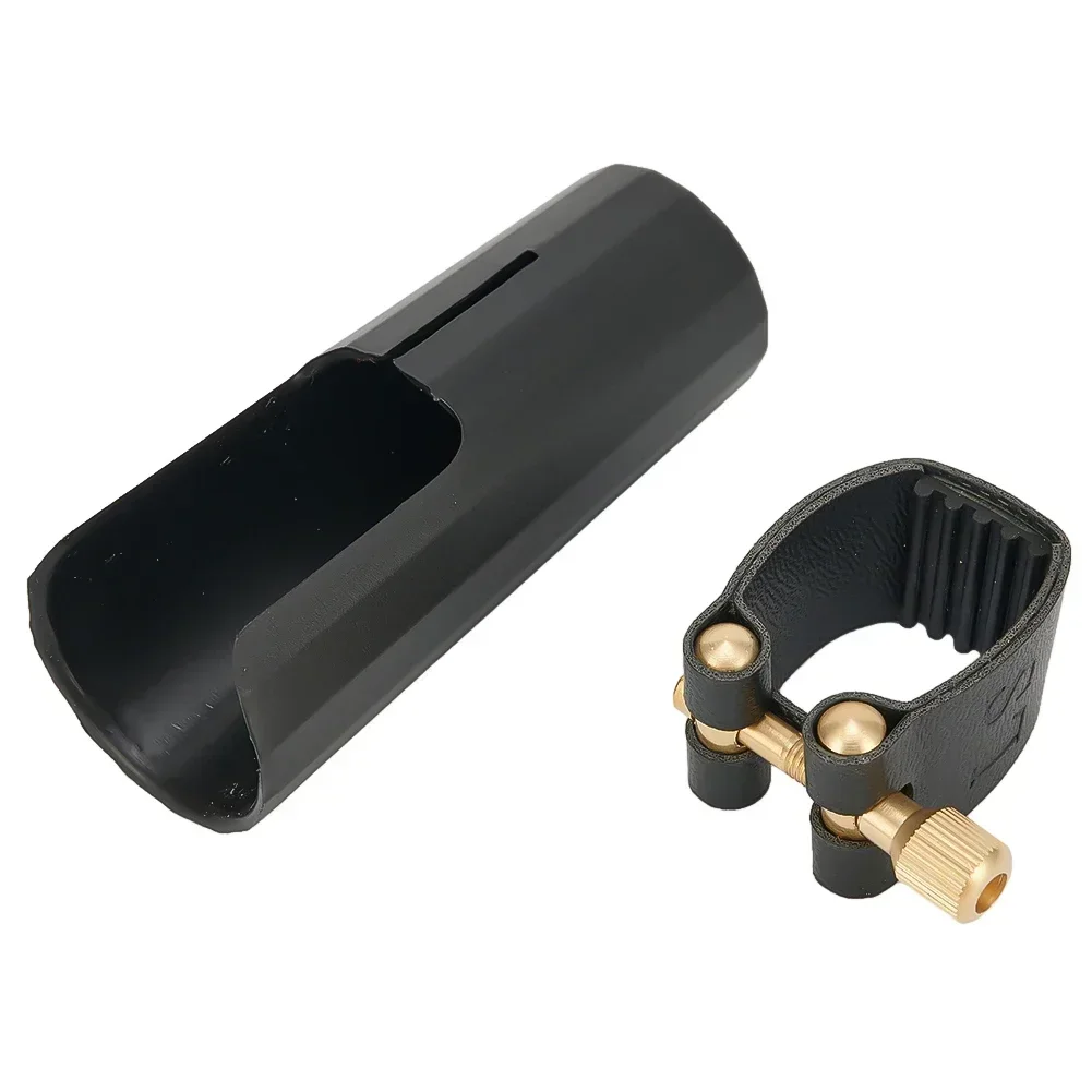 Practical Saxophone Ligature Mouthpiece For Alto For Soprano Black Clarinet Mouthpiece PU Leather Sax Ligature