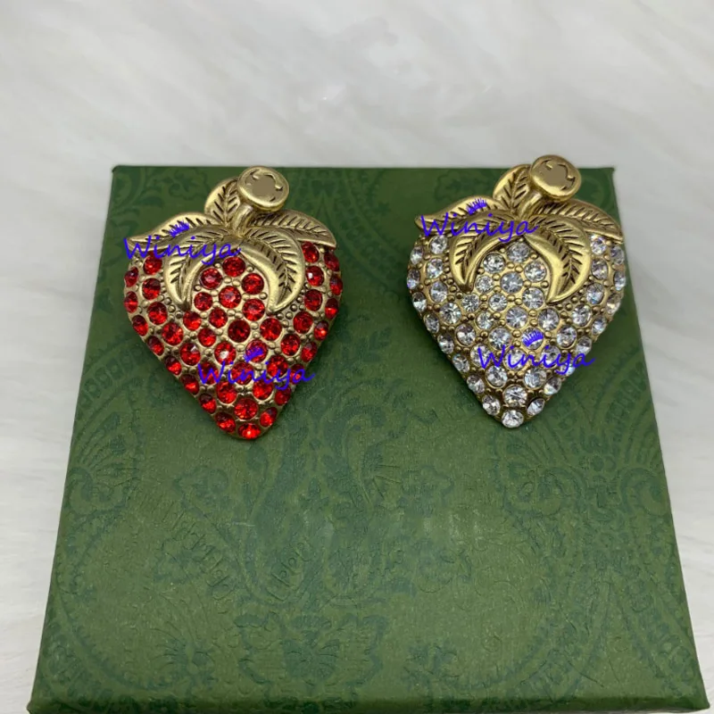 도니아 쥬얼리 패션 딸기 티타늄 스틸 마이크로 상감 AAA 지르콘 실버 바늘, 럭셔리 레트로 과일 브로치