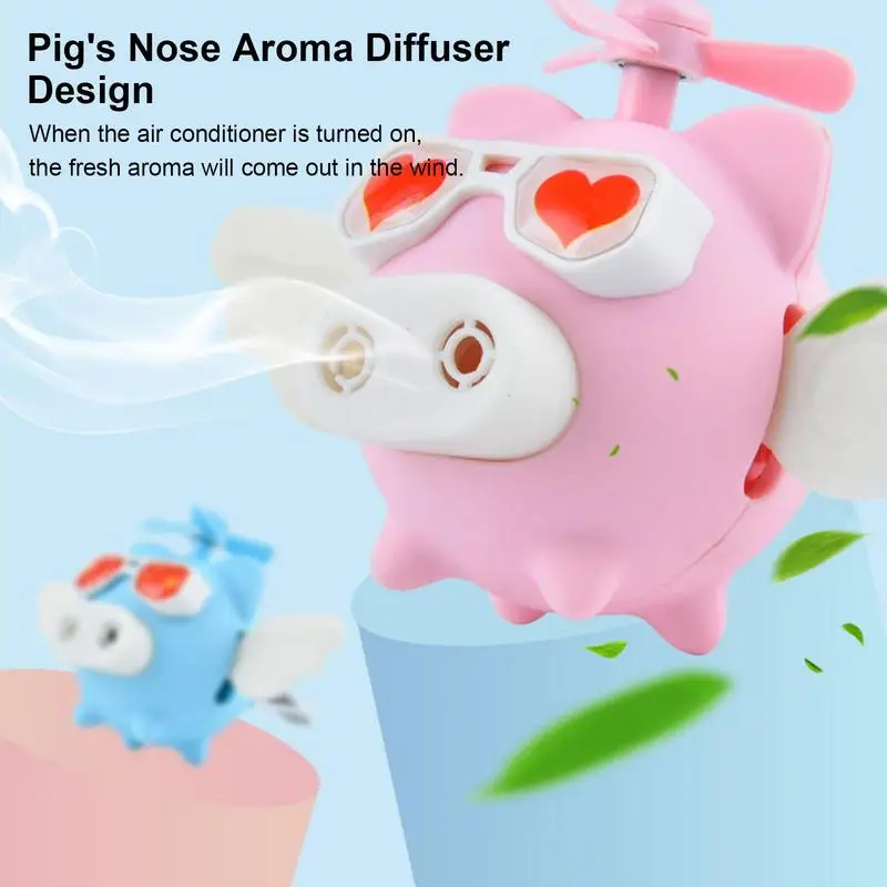 

Car Fragrance Pig Auto Car Air Fresheners Scented Clips Decorative Cartoon Funny Flying Pig Wear Goggles Diffuser Aromatherapy