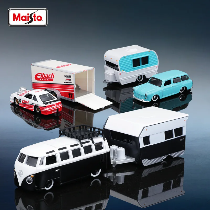 Maisto 1:64 Die-Casting Alloy Transport Vehicle Model Classic Collection Decoration Enclosed Trailer Model Boy Car Toy Gift 4