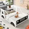 Twin Size Classic Car-Shaped Platform Beds Wheels,Blue Car Bed for Kid Children Beds Kids Beds for Boys,Bed for Girls Furniture 5