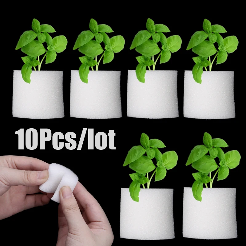 10Pcs Soiless Seedling Sponge Block In Soilless Culture Net Pot Hydroponics Sponge Aquaponics Net Pot Garden Rooting Sponge Pot