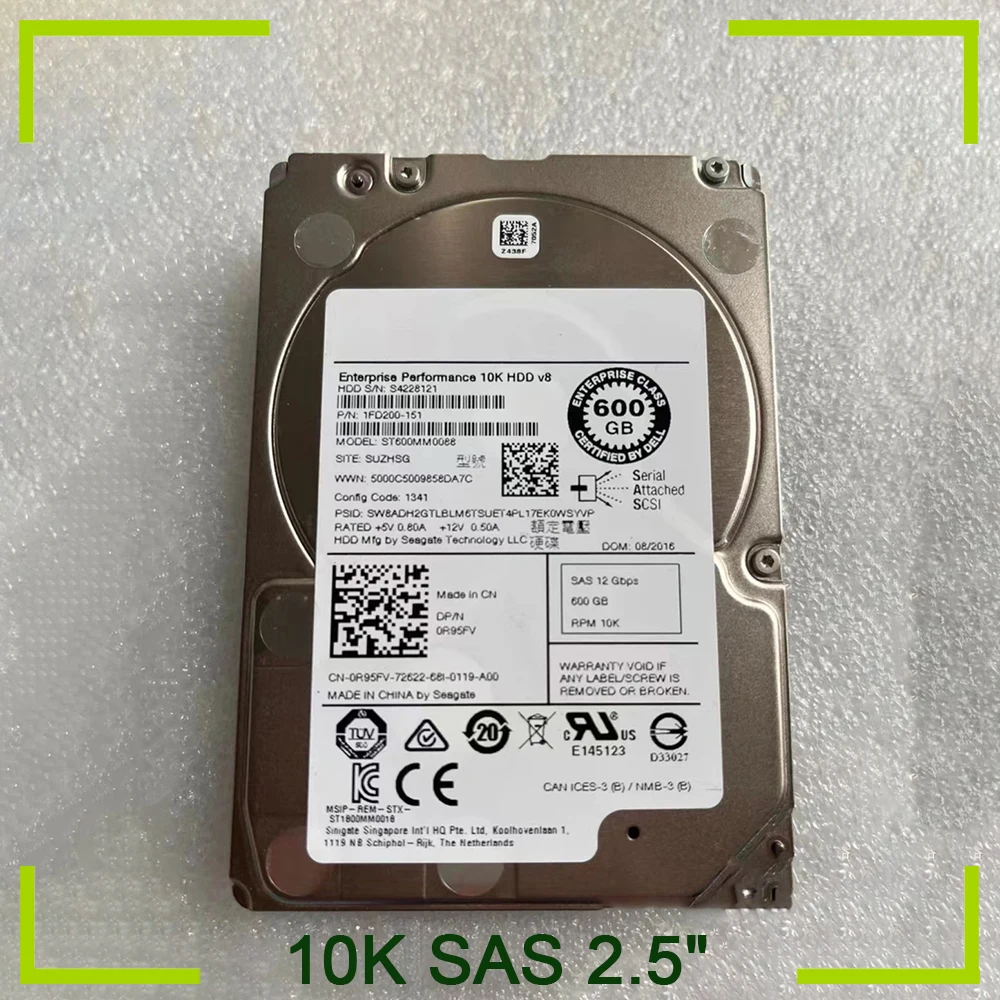 HDD For R730 R720 R920 Server Hard Disk 600GB 10K SAS 2.5