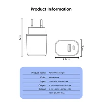 PD 65W GaN EU/US Plug USB Charger 2 In 1 Dual Ports USB Type C Fast Charging Wall Charger Portable Quick Charging Power Adapter 6
